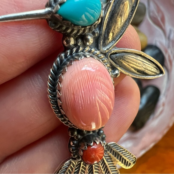 Sterling Silver Multi Stone Hummingbird Pendant - Picture 6 of 10